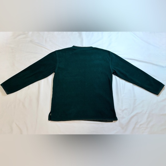 Vintage Bobbie Brooks Fleece Snowflake Holiday Crew Jumper - Forest Green - M - Picture 6 of 10